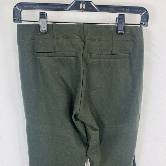 Ecru Springfield Pull On Slim Leg Pant Career Green Stretch Cropped Size XS - Picture 5 of 9